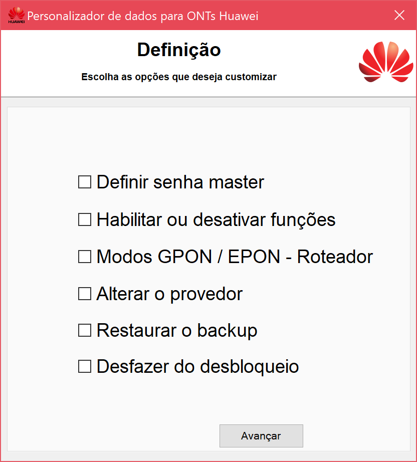 Desbloqueio Acesso Bridge - ONTs Huawei